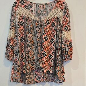 Free People Bohemian Floral Print Women's Top
